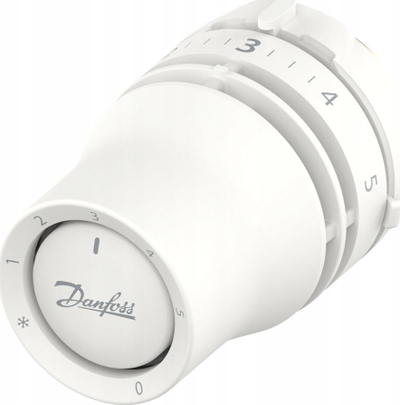 Kokë termostatike Danfoss Redia RTD, 8°C–28°C, e bardhë