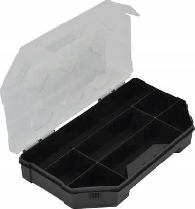 Organizer mini Awtools 243x142x40mm, kapak transparent, trup polimerik, portokalli