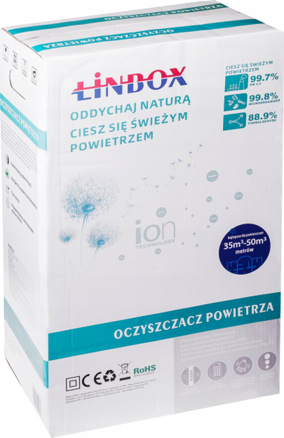 Purifikues ajri Linbox 7n1, filtër HEPA, jonizues, i bardhë