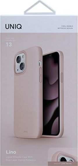 Kapak telefoni Uniq Lino për iPhone 13, silikon, rozë