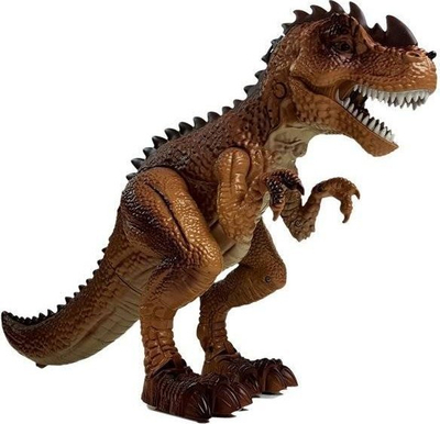 Lodër dinosauri Leantoys Interactive Tyrannosaurus, me dritë dhe zë, i verdhë