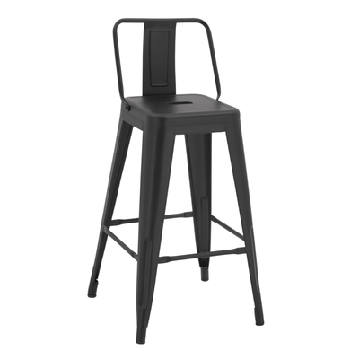 Tabure bar Melita HM8574, mesatar, metalik, e zezë mat