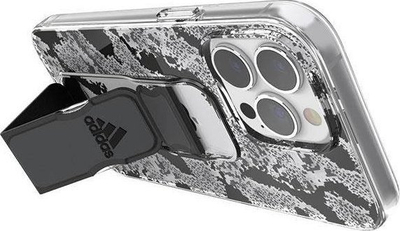 Maskë telefoni Adidas SP Clear Grip Paisley për iPhone 13 / 13 Pro 6.1", me mbajtëse, transparente me të zezë