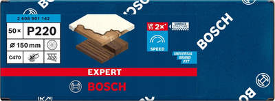 Letër smerili Bosch Expert C470, 150mm, granulë 220, 50 copë