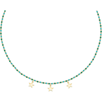 Qafore për femra La Petite Story Stylish Friendship Star Necklace LPS10ARR12, i artë/kaltër/gjelbër
