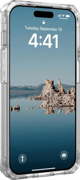 Mbrojtëse telefoni UAG Plyo MagSafe për iPhone 15 Pro Max, që s’e ha kollaj goditja, transparente
