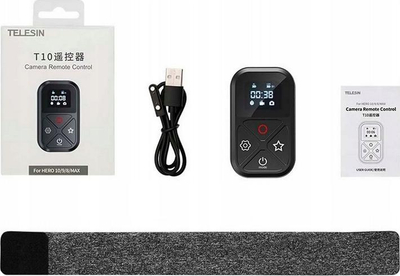 Telekomandë Bluetooth Telesin GP-RMT-T10 për GoPro Hero 10 9 8 Black Max, 80m, IP54, e zezë
