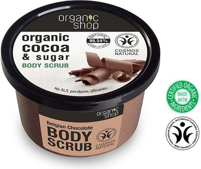 Skrab për trup Organic Shop, Organic Cocoa & Sugar 250 ml