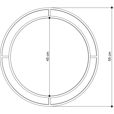 Pasqyrë muri Decortie 55 cm, e zezë