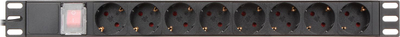 Prizë rack Delta PD-8/RACK-N, 8x Schuko, 19" 1U, 4000W