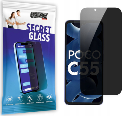 Xham mbrojtës Grizz SecretGlass për Xiaomi Poco C55, privatësi, i tejdukshëm