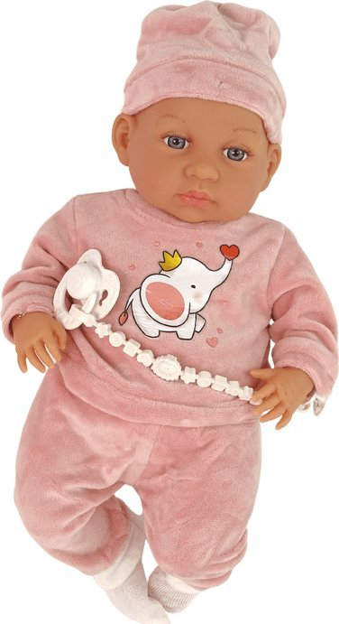 Kukull bebe NoName Collection, 46cm, me biberon dhe foleshë, rozë