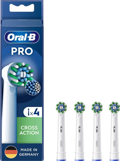 Koka rezervë për furçë elektrike Oral-B Pro Cross Action, set me 4 copë, të bardha