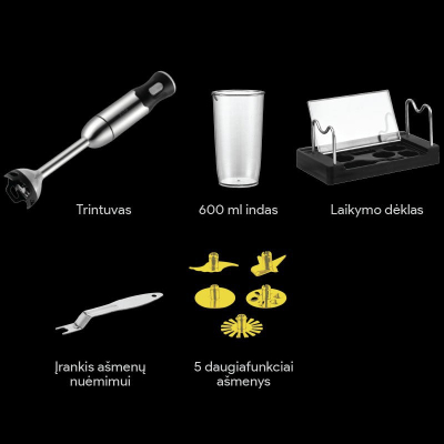 Blender dore Zyle ZY101PRO, 1000W, teh titani, gri me të zezë
