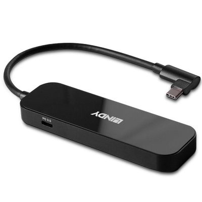 HUB USB Lindy 4 Port, USB 3.2 Gen 2, Type C, gri