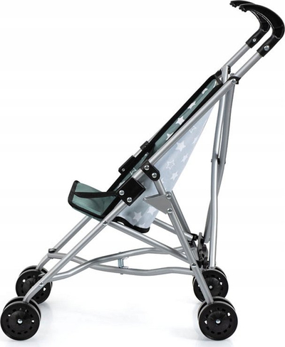 Karrucë lodër për kukulla Bayer Buggy Umbrella, palosëse, me rrip sigurie, jeshile me yje