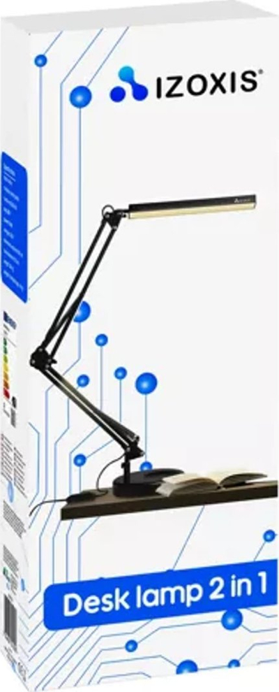 Llambë tavoline Izoxis 23503 2 në 1, LED, USB, e zezë