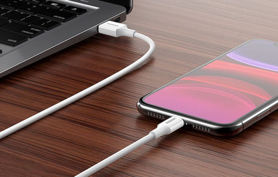 Kabllo Lightning në USB UGREEN US155, 0.25m, 2.4A, e bardhë