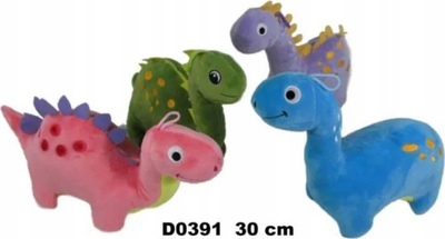 Lodër pelushi Sun Day Dino, 30cm, në këmbë, me ngjyra të përziera
