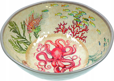 Set tasa sallate No Name Sea Life, melaminë, 36 cm, shumëngjyrësh