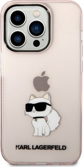 Mbrojtëse telefoni Karl Lagerfeld KLHCP14LHNCHTCP, për iPhone 14 Pro, hardcase, rozë