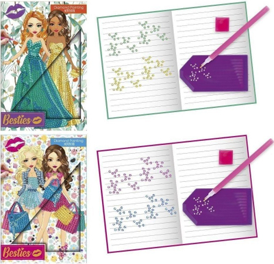 Bllok shënimesh Notebooks Besties Block Paint With Diamonds, A5, me lloj-lloj modelesh