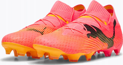 Këpucë futbolli Puma Future 7 Ultimate FG AG, për bar natyral dhe artificial, të zeza portokalli