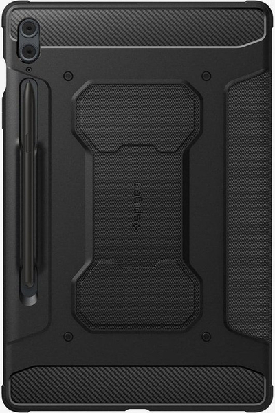 Kuti tablet Spigen Rugged Armor Pro për Samsung Galaxy Tab S9 FE Plus 12.4", mbrojtëse palos me mbajtëse S Pen, e zezë