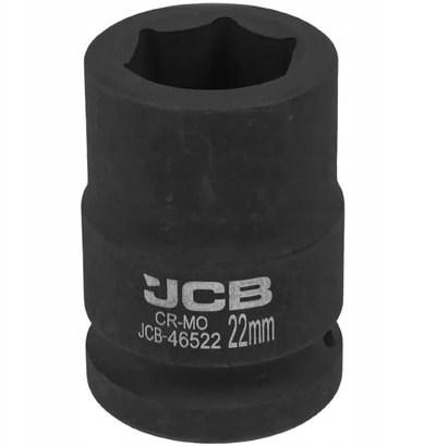 Nasadë goditëse JCB 3/4", 22mm 6-këndëshe, e zezë