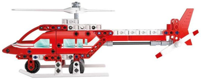 Lodër ndërtimi Clementoni Mechanics Helicopter Zjarrfikës, STEM, 2 modele, e kuqe