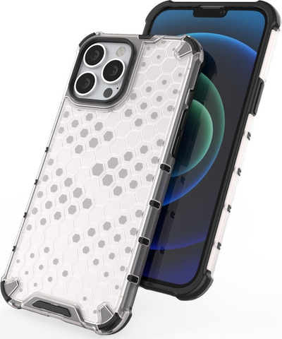 Kapak mbrojtës Hurtel Honeycomb për iPhone 13 Pro Max, xhel transparent