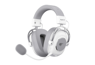 Kufje gaming pa tela Havit H2002YG, 2.4G Bluetooth, me mikrofon, të bardha e gri