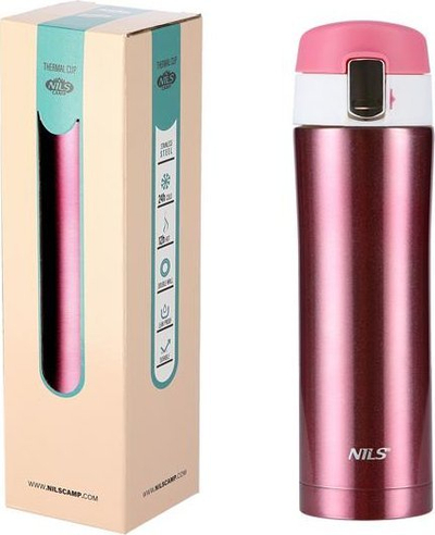 Termus Nils NCB10, 500ml, çelik inox, rozë metalike