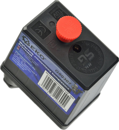 Пресостат за компресор Geko 70, 12 bar, 240V 16A, црн