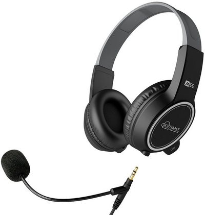 Слушалки за деца Mee Audio KidJamz KJ35, бум микрофон, ограничувач на јачина, црни