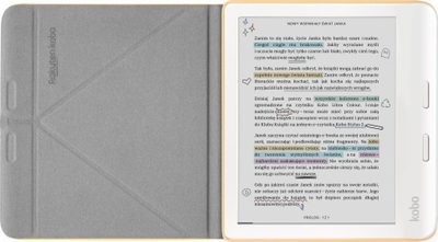 Навлака SleepCover за читач на електронски книги Kobo Libra Colour, со држач, жолта Butter