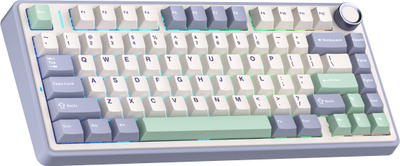 Механичка безжична тастатура AULA F75, 75%, RGB, hot swappable, црна