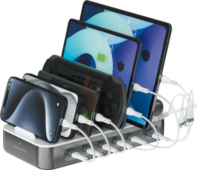 Полнач USB 4smarts Team, 100W, 5x USB C 1x USB A, црн