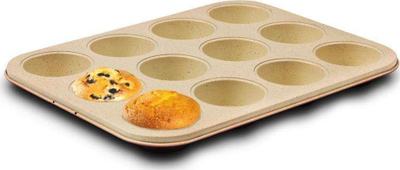 Tavë muffins NAVA Terrestrial, 12 vende, granit qeramik, krem