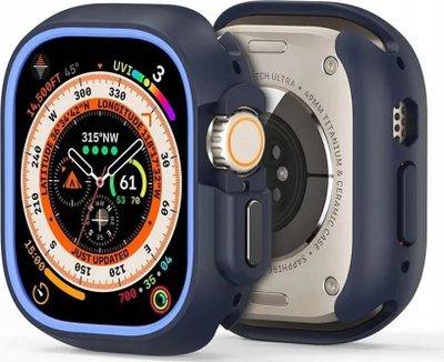 Mbulesë ore DUX DUCIS BAMO për Apple Watch Ultra 49mm, PC me silikon, mbron nga goditjet, blu e errët