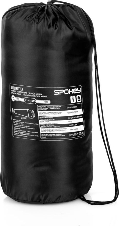 Qese fjetje Spokey Globetrotter SPK-925047, model mummy, 220 cm, pranverë–verë, blu