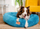 Shtrat qeni MIMIKO Pets Shaggy Round XXL, donut rreth, antirrëshqitës, turkez