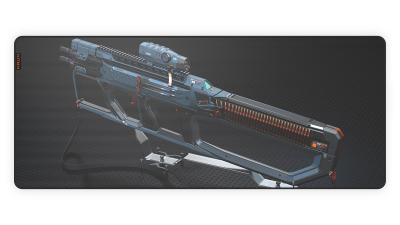 Mousepad gaming Krux Space XXL Gun Rifle, 40x97cm, 3mm, i zi