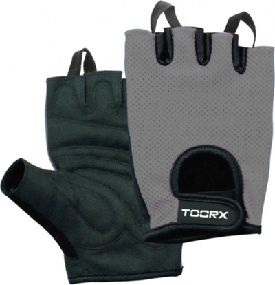 Doreza fitness Toorx Training Glove Suede Mesh, nr L, gjysmë gishta, gri me të zezë