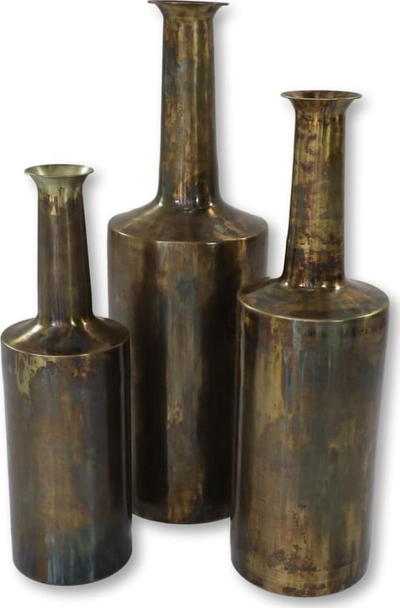 Vazo dekorative HSM Collection Bergamo Grand, 24x75 cm, metal, ngjyrë ari