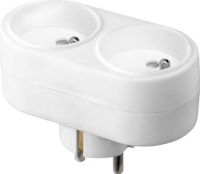 Ndarës prizash Orno Thief Oval Splitter, 2x2P+E, i bardhë