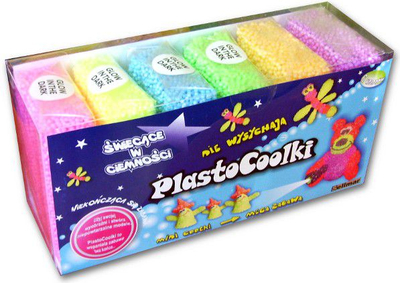 Маса за моделирање Sellmar PLASTOCOOLKI Glowing, сет 6 парчиња, што свети во темнина, шарена