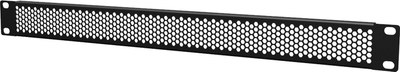 Panel bosh i shpuar për ajrosje për rack BSVH Series 19", çelik 1.5 mm, i zi