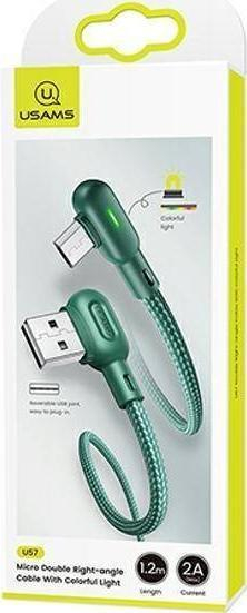 Kabllo USB Usams US-SJ509, USB-A në microUSB, 1.2 m, e gjelbër