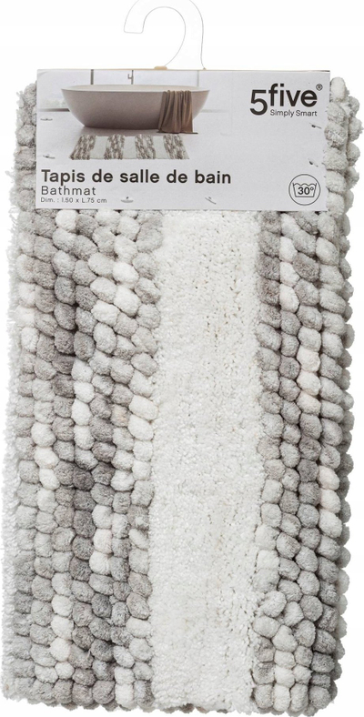 Тепих за бања Bath Mat Gray Stripes E3-01900, антилизгачки, сив со линии